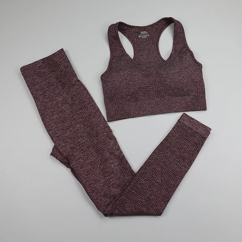 12 Colors Ombre Seamless Yoga Set with Long Sleeve Shirt