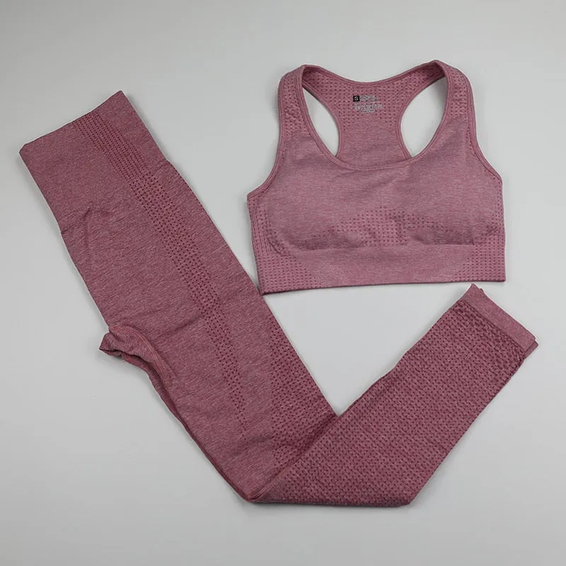 12 Colors Ombre Seamless Yoga Set with Long Sleeve Shirt