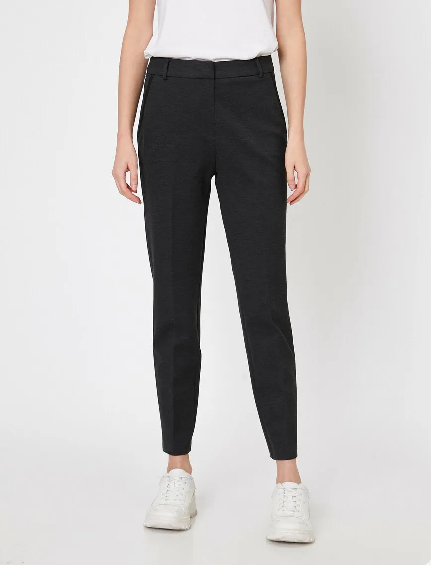 16319 Charcoal Grey Pocket Detail Trousers