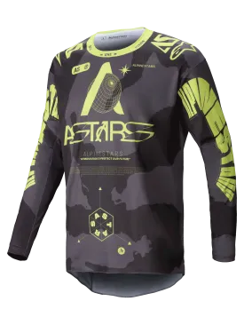 2025 Alpinestars Racer Hollow Jersey Dark Camo Yellow Fluo