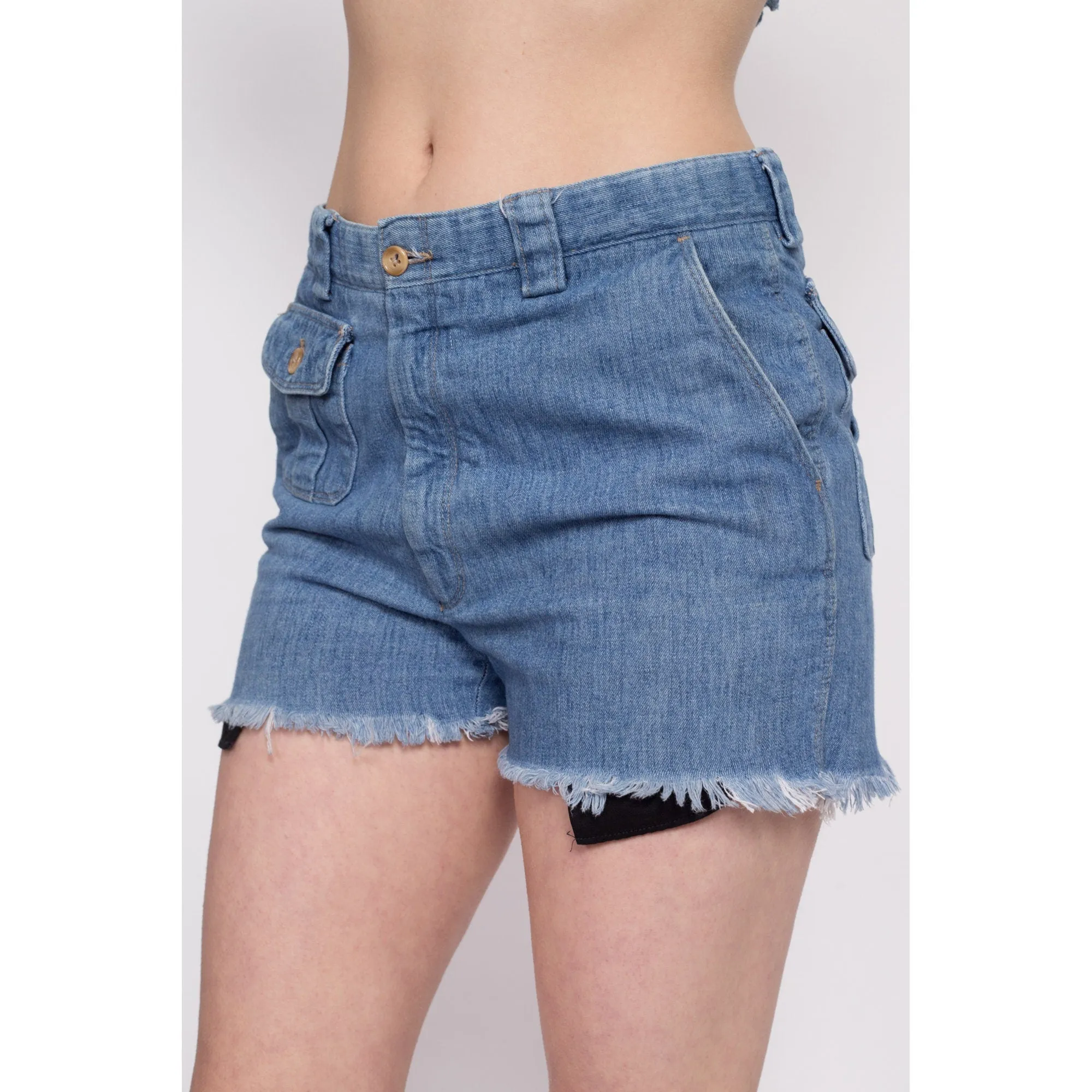 70s Denim Cargo Cut Offs - 31" Waist