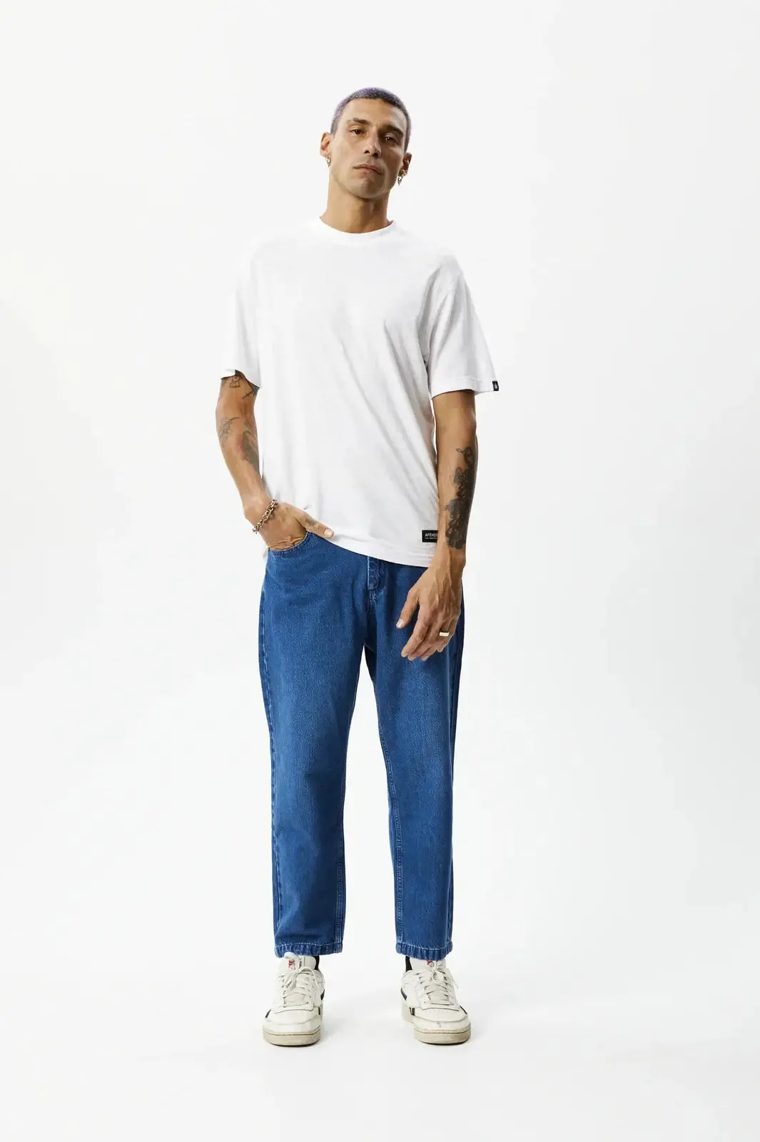 Afends ninety twos - hemp denim relaxed fit jean - authentic blue