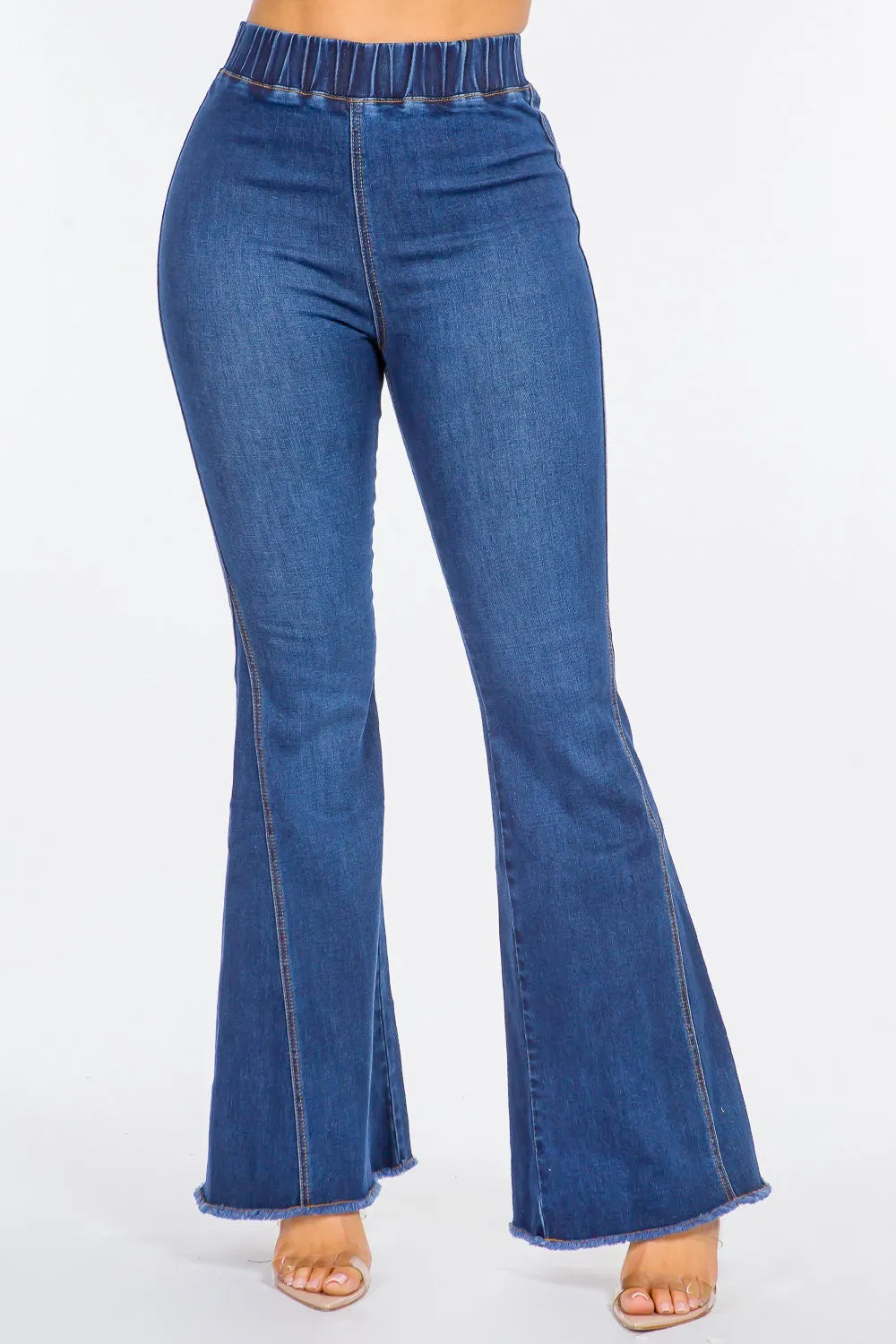 Blue Zone Planet |  American Bazi High Waist Curvy Flare Jeans