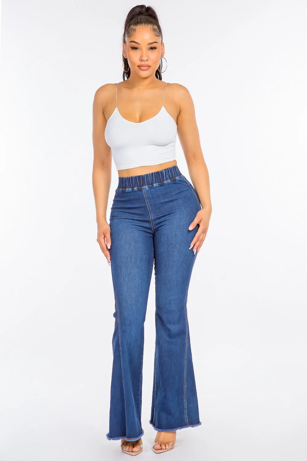 Blue Zone Planet |  American Bazi High Waist Curvy Flare Jeans