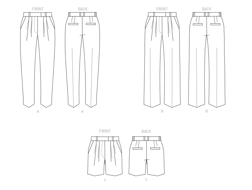 Butterick 6878 Trousers and Shorts sewing pattern