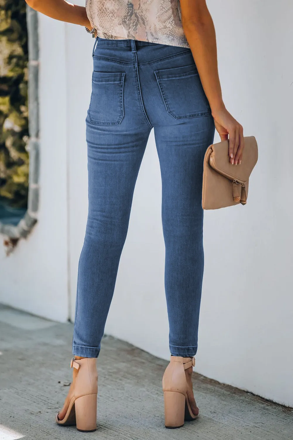 Button Fly Skinny Jeans