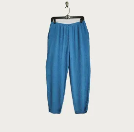 Chinese Pants in True Blue Textured Silk