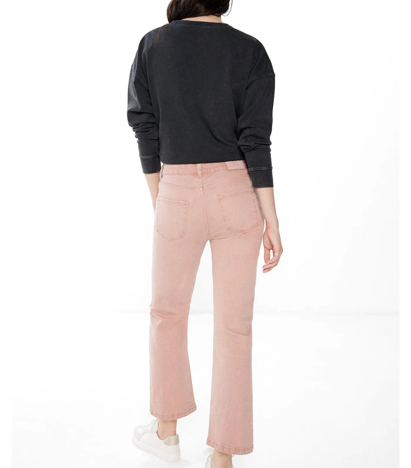 Color Kick Flare Jeans Pink