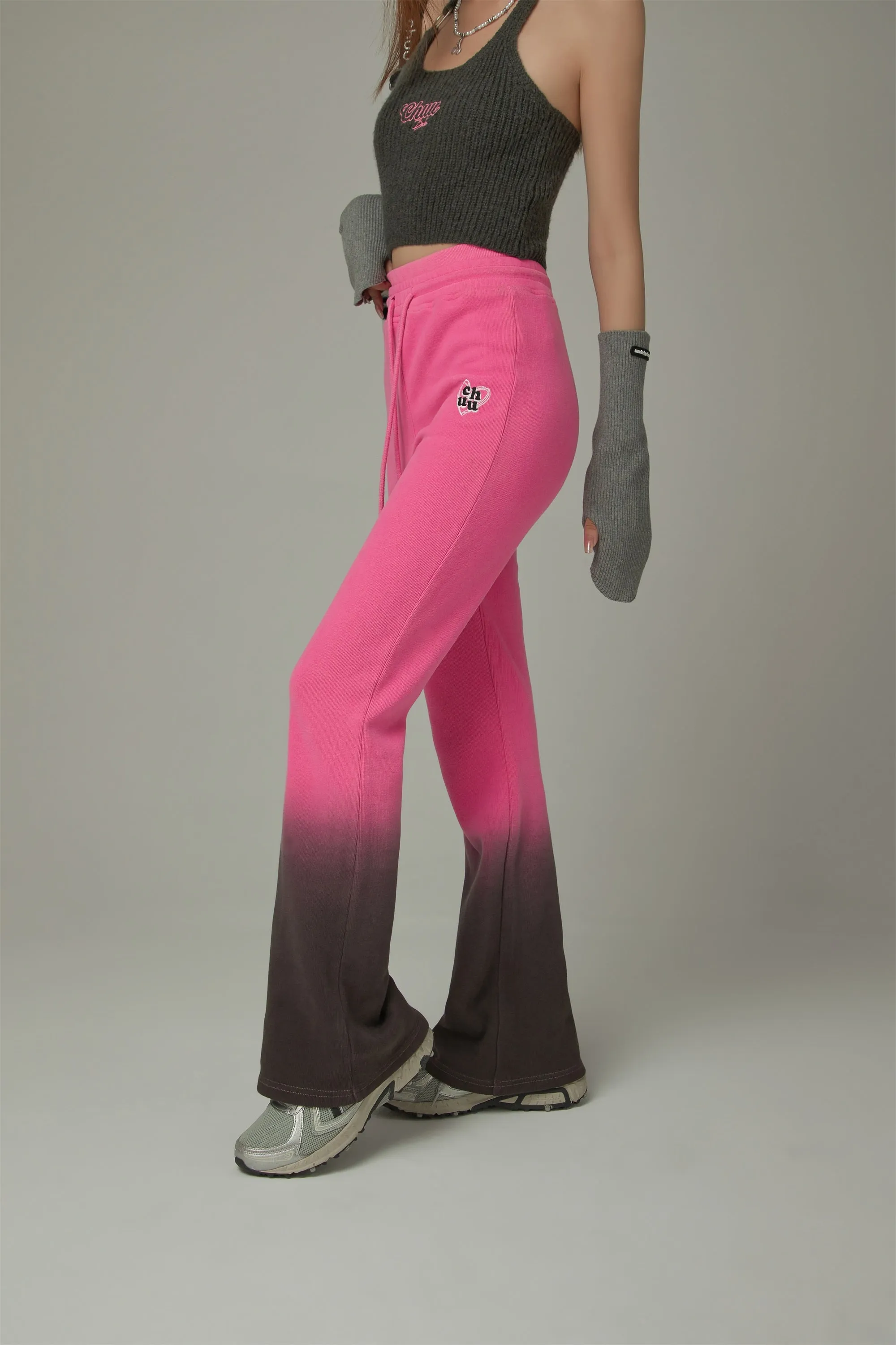 Color Matching Bootcut String Pants