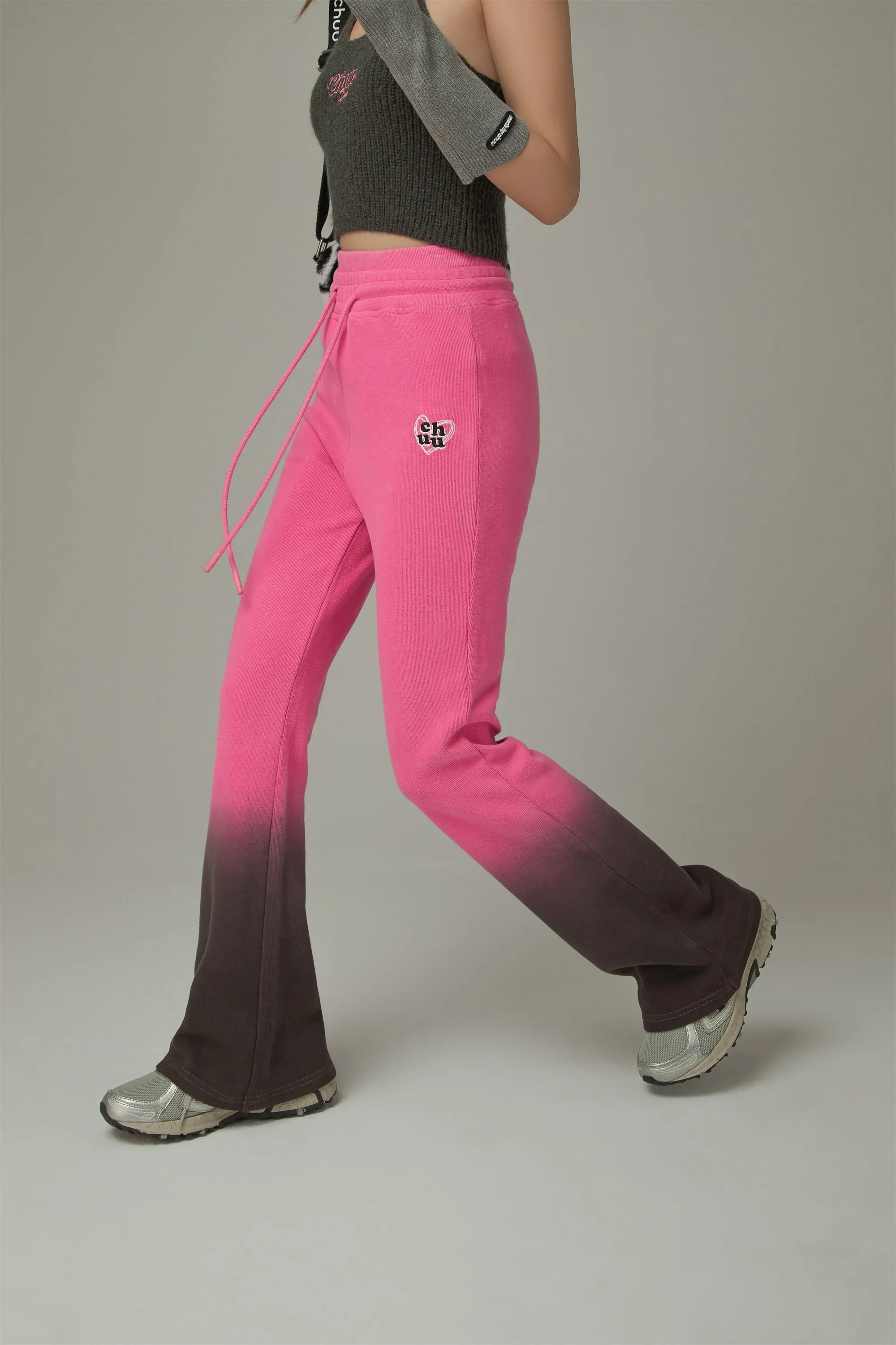 Color Matching Bootcut String Pants