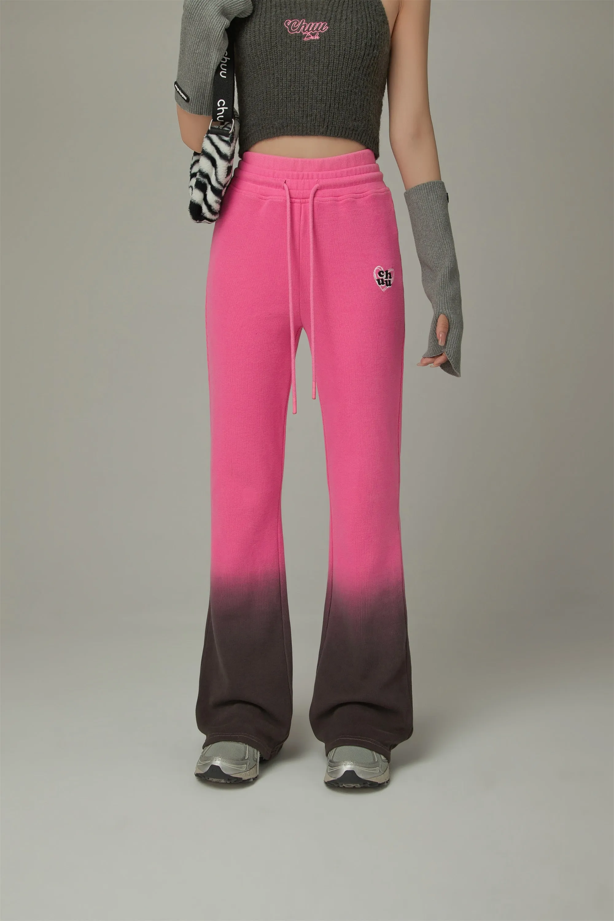 Color Matching Bootcut String Pants