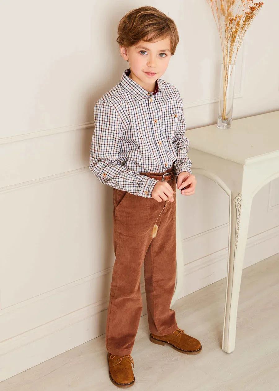 Corduroy Pocket Detail Trousers in Caramel (4-10yrs)