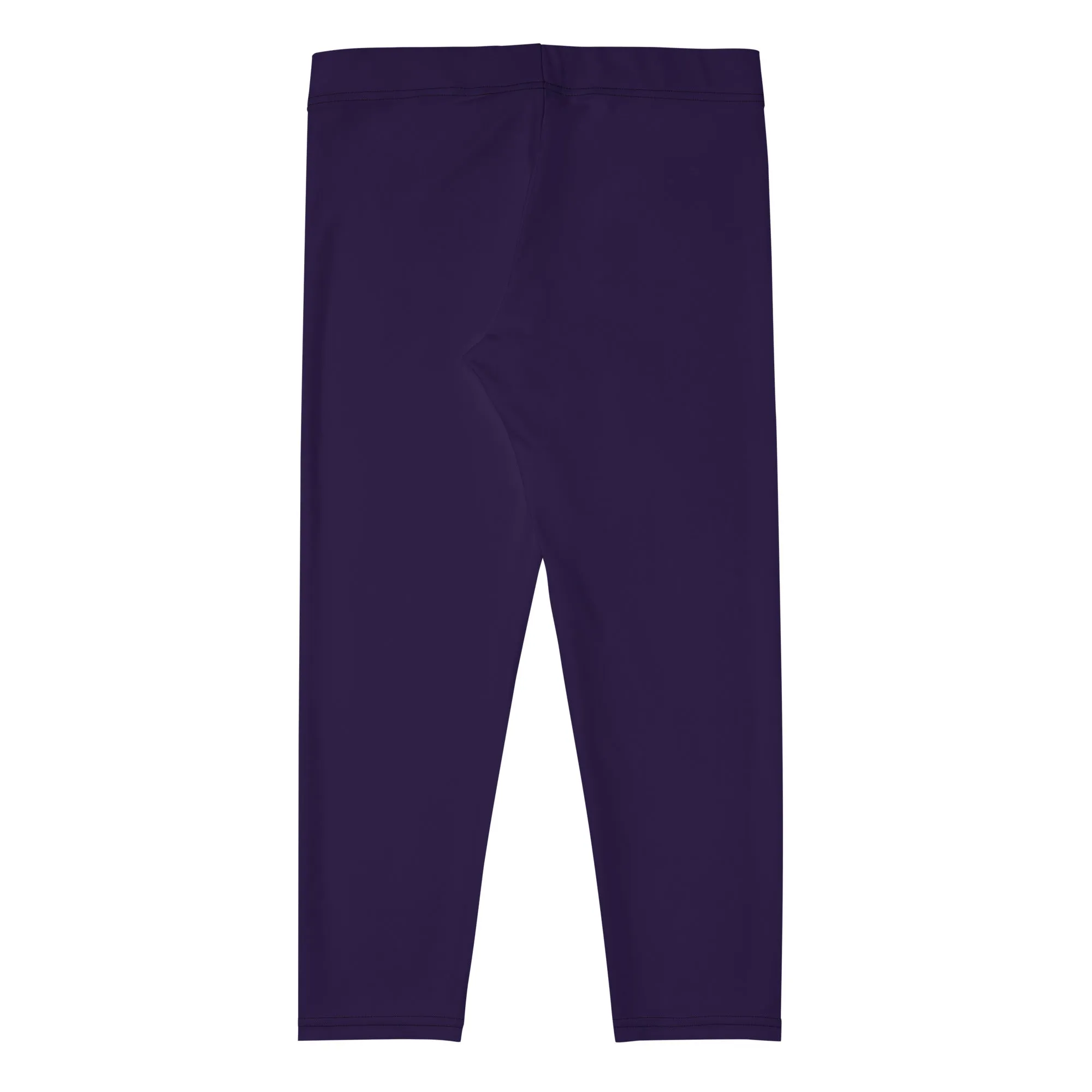 Dark Purple Solid Capri Leggings, Purple Dark Solid Color Premium Women's Capris Tights-Made in USA/EU/MX