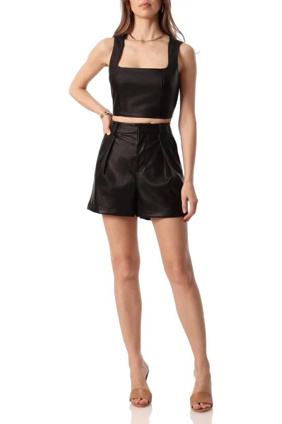 Faux-Ever Leather™ Pleated Shorts