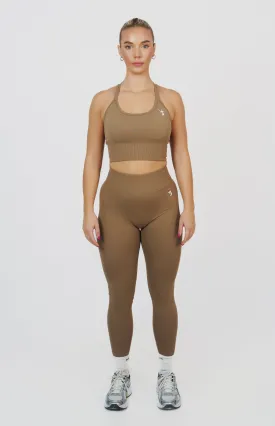 Form Seamless Scrunch Leggings & Sports Bra Set - Cocoa Beige