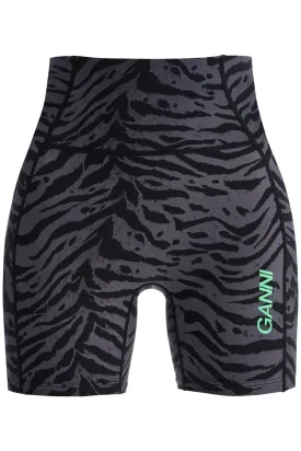 Ganni Animal Print Sports Shorts