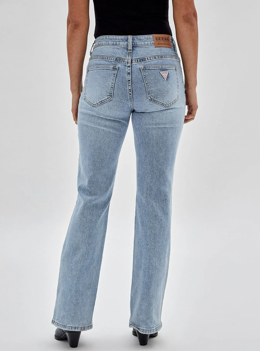 Guess Originals High-Rise Bootcut Denim Jeans In Leo Light Wash