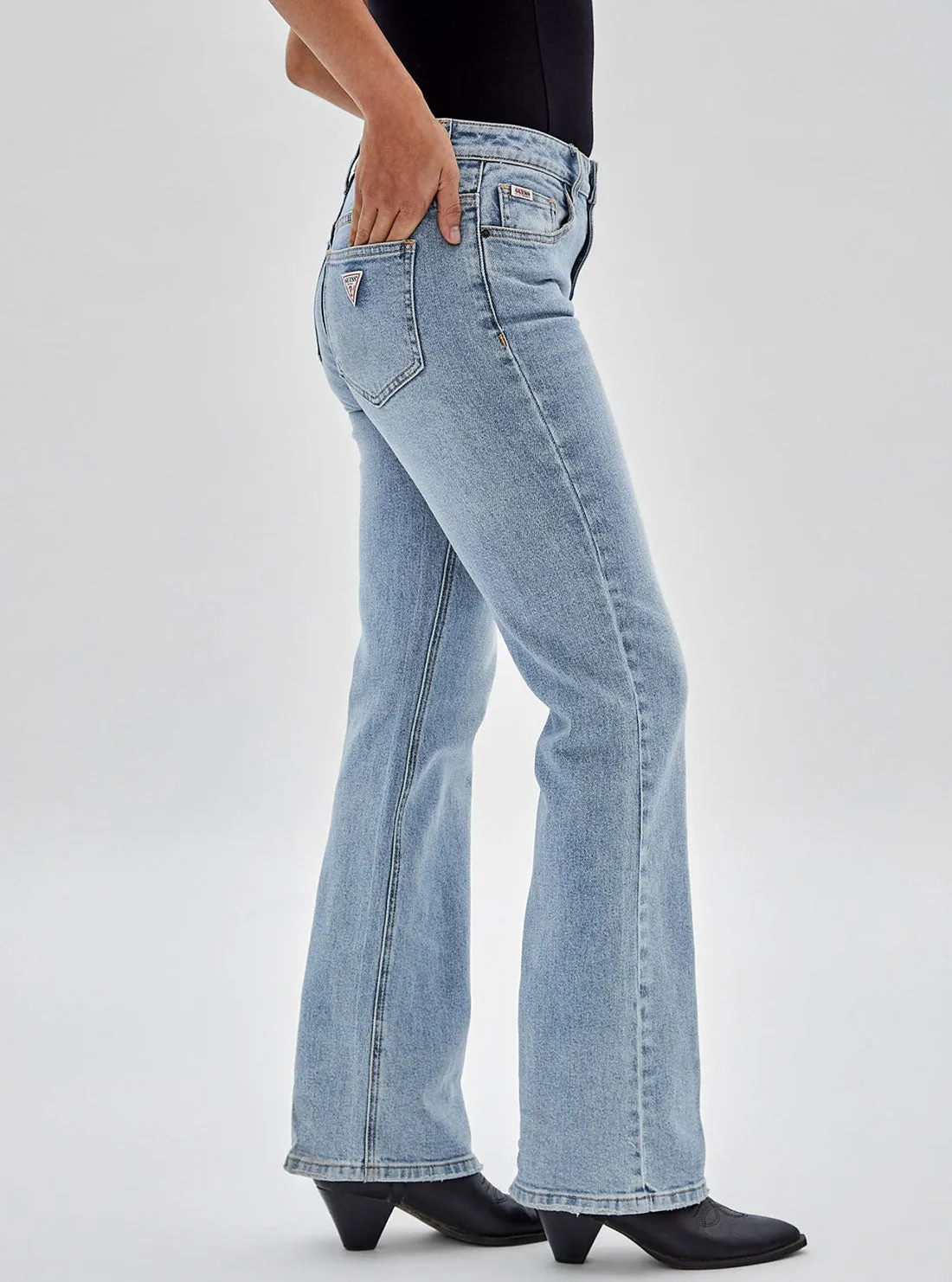 Guess Originals High-Rise Bootcut Denim Jeans In Leo Light Wash