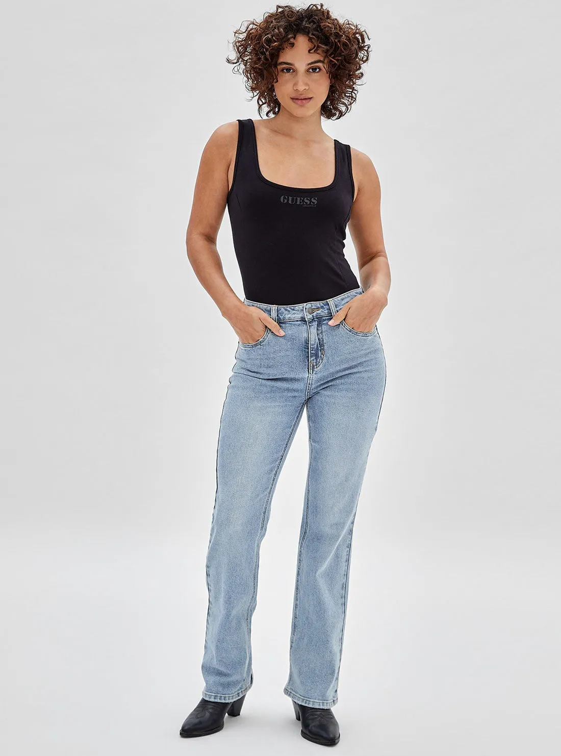 Guess Originals High-Rise Bootcut Denim Jeans In Leo Light Wash