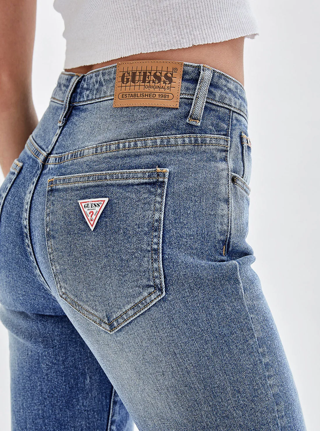 Guess Originals High-Rise Bootcut Denim Jeans In Pluto Wash