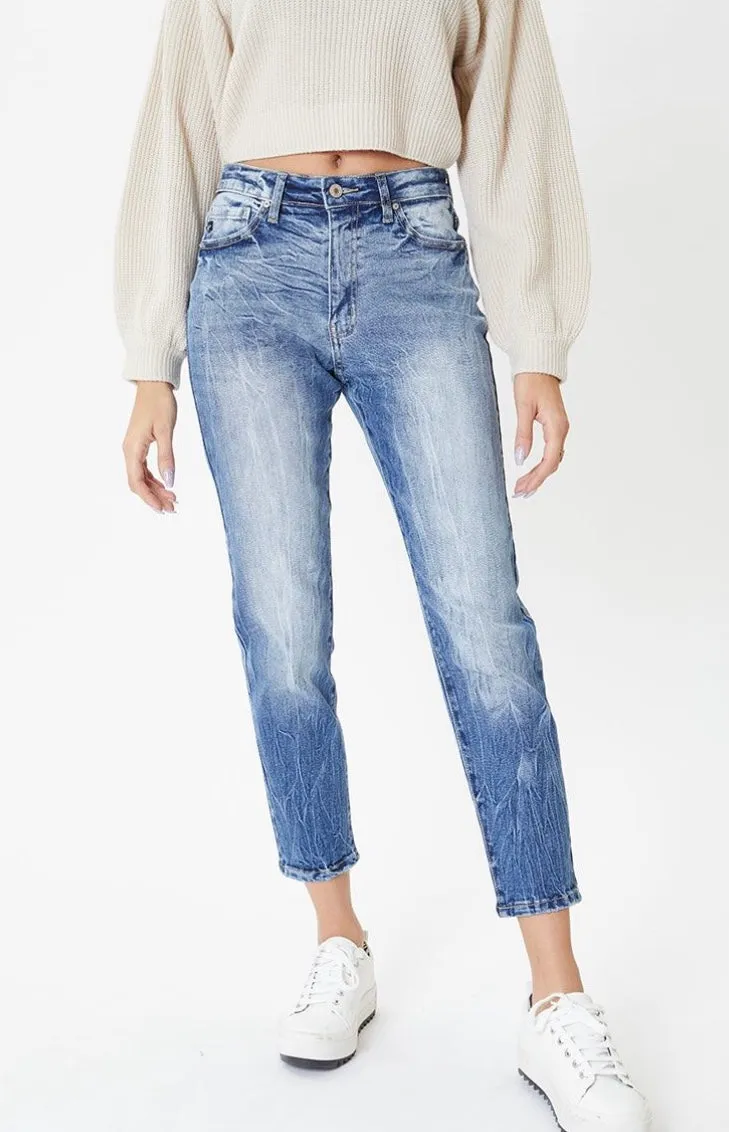 High Rise Non Distressed Mom Jean