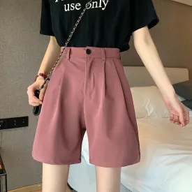 High-Waist Shorts With Pleated Details And Wide Legs