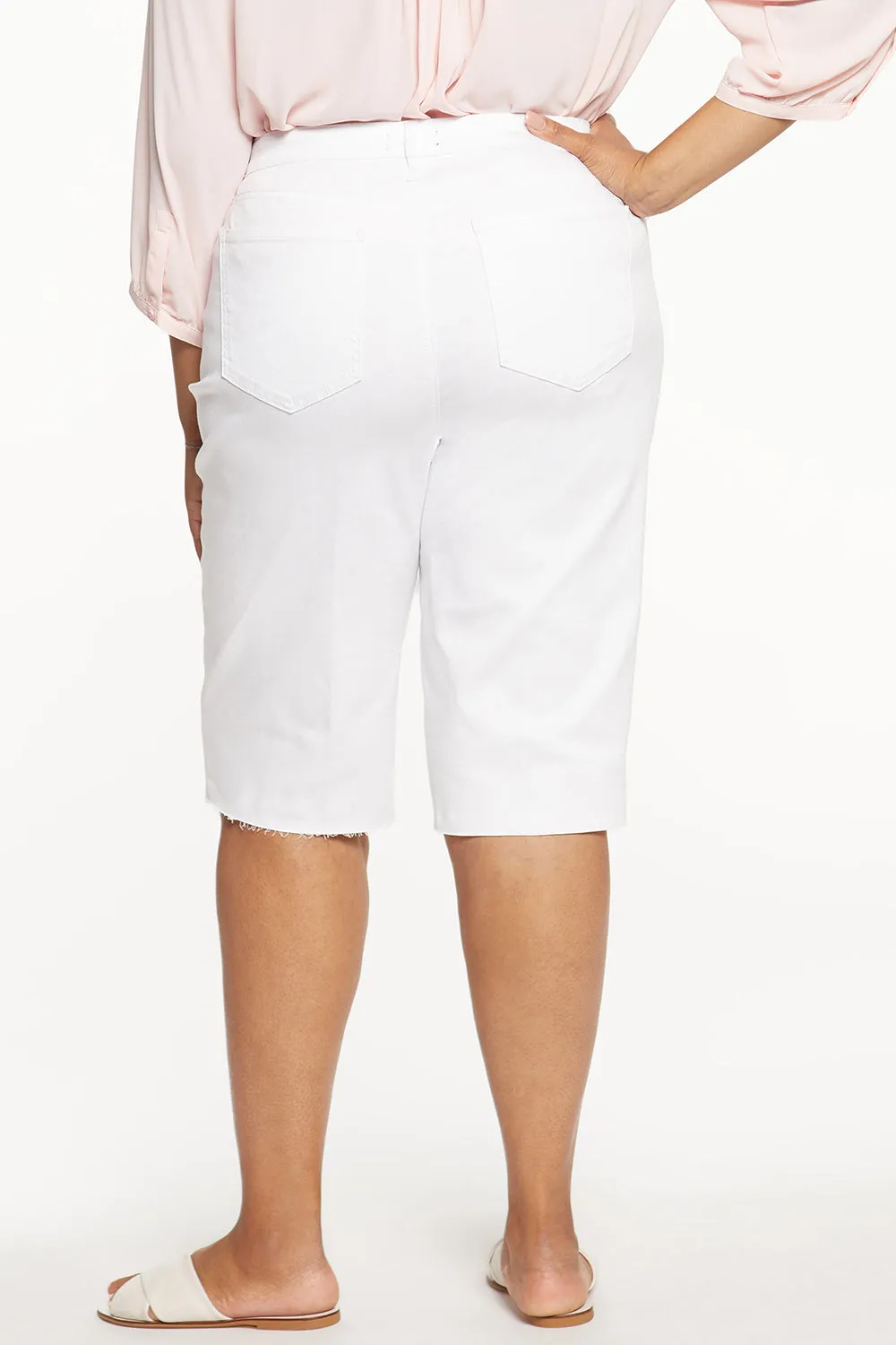 Kristie '80s Bermuda Denim Shorts In Plus Size - Optic White