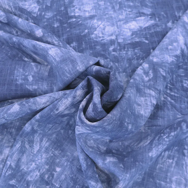 Linen and Viscose - Tie Dye - Blue