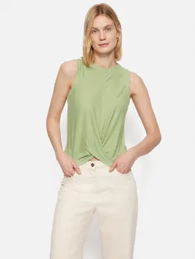 Linen Twist Front Top | Green