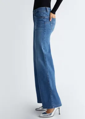 Liu Jo Denim Vita Alta Flare -palazzo Blu Donna