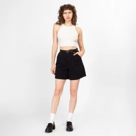 Medium 90s High Waisted Black Cotton Shorts 28"