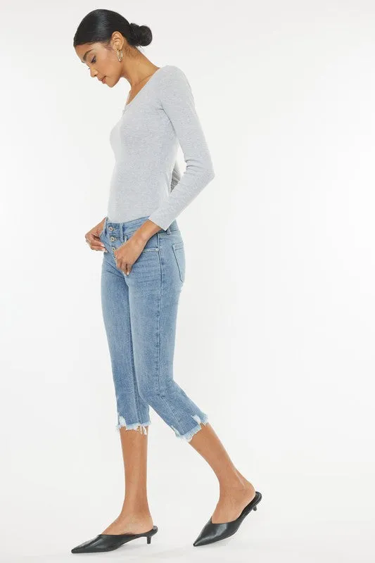 Mid Rise Capri Jean Pants