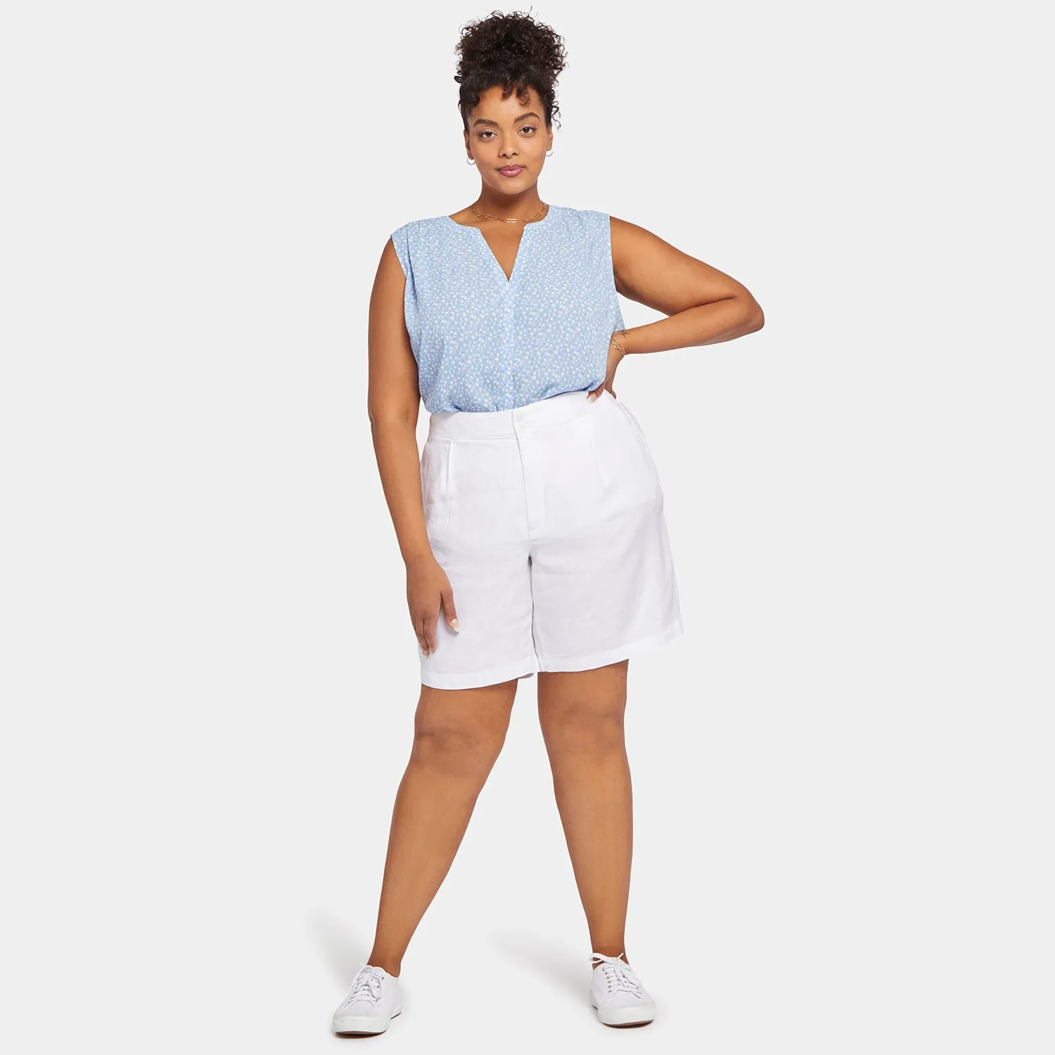 Modern Bermuda Shorts In Plus Size - Optic White