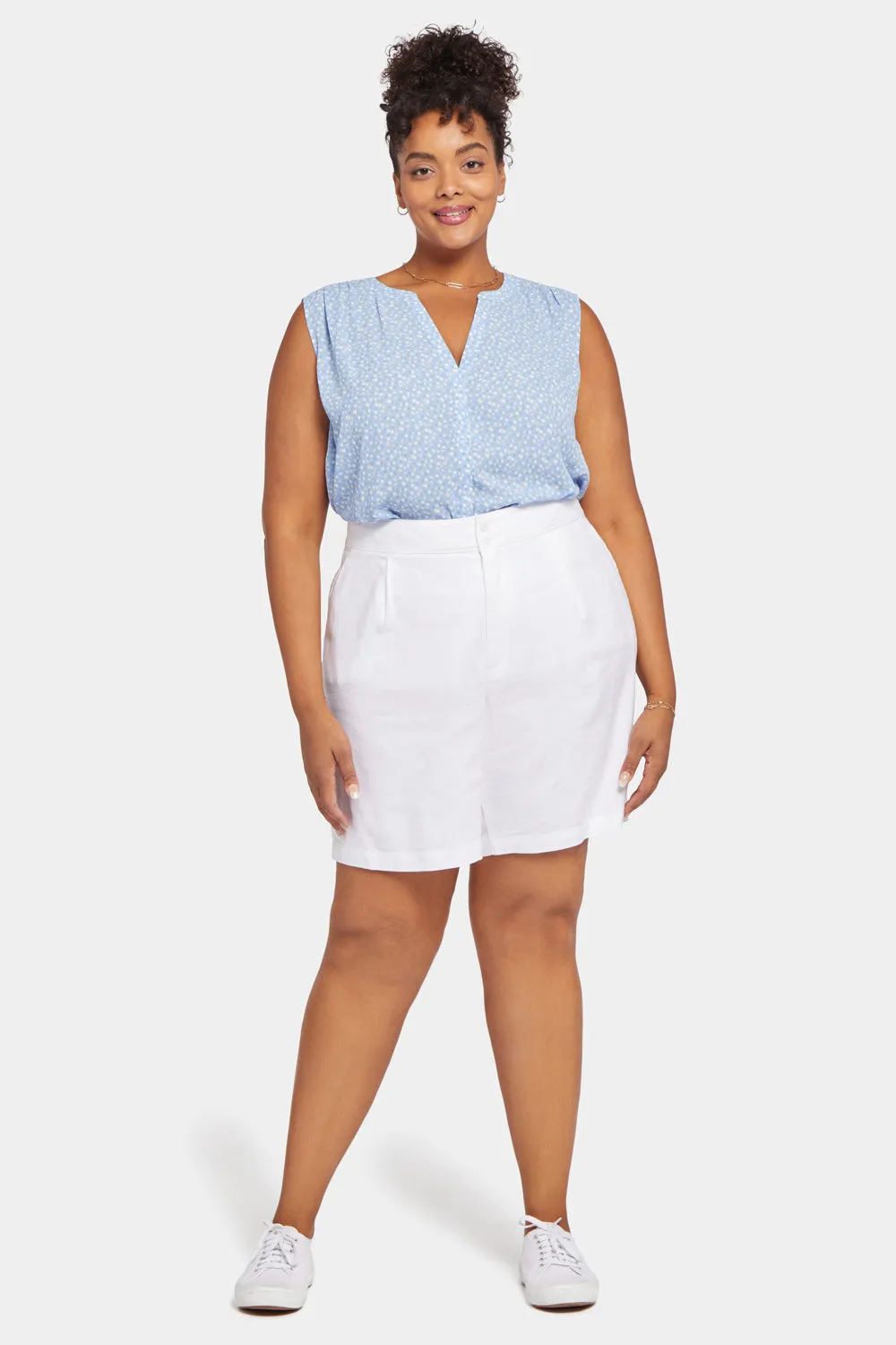 Modern Bermuda Shorts In Plus Size - Optic White