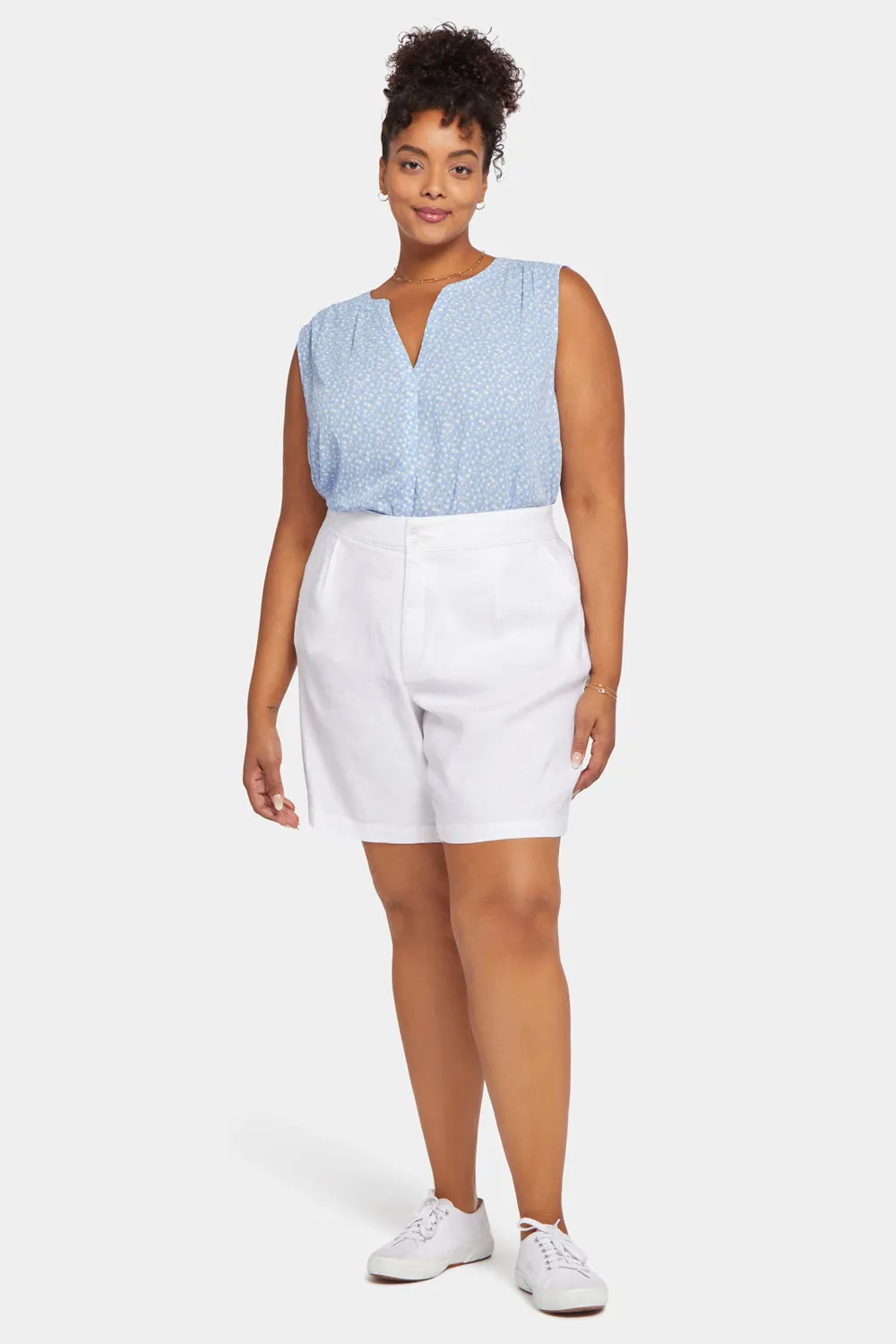 Modern Bermuda Shorts In Plus Size - Optic White