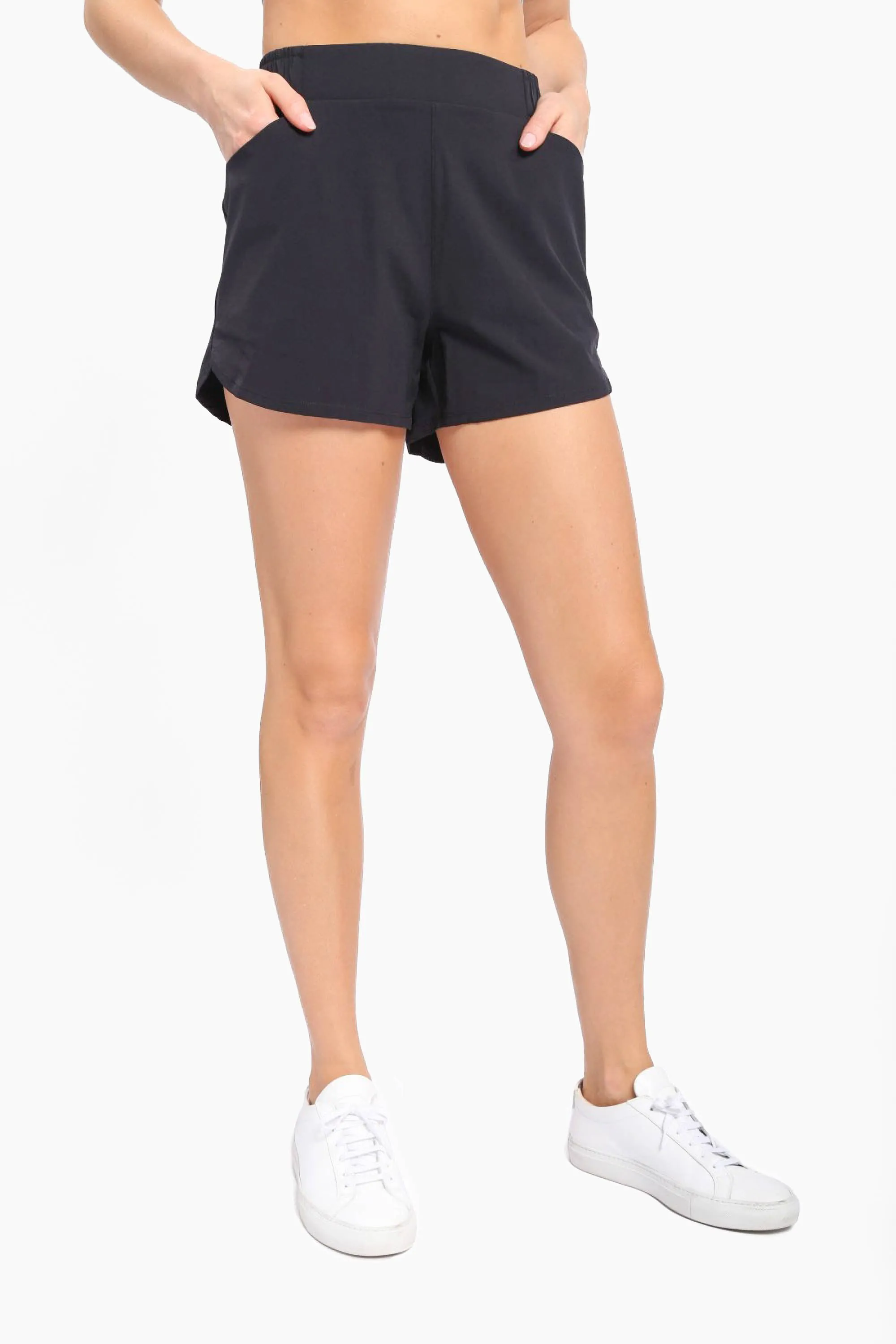 Mono B - Athleisure Shorts with Curved Hemline WOMEN (AP-A125)