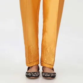 Mustard Embroidered Shamoz Silk Trouser PW3693