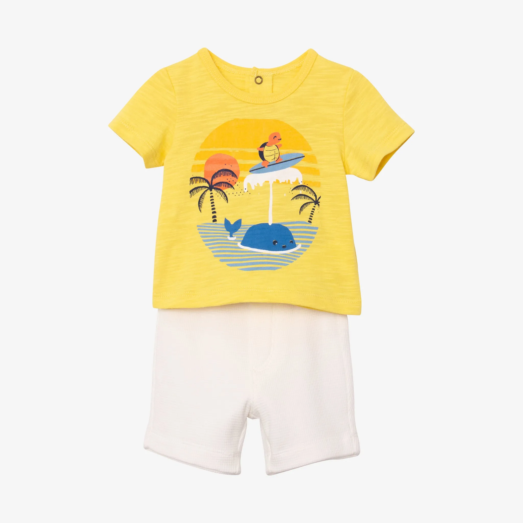 Newborn boy T-shirt and shorts set