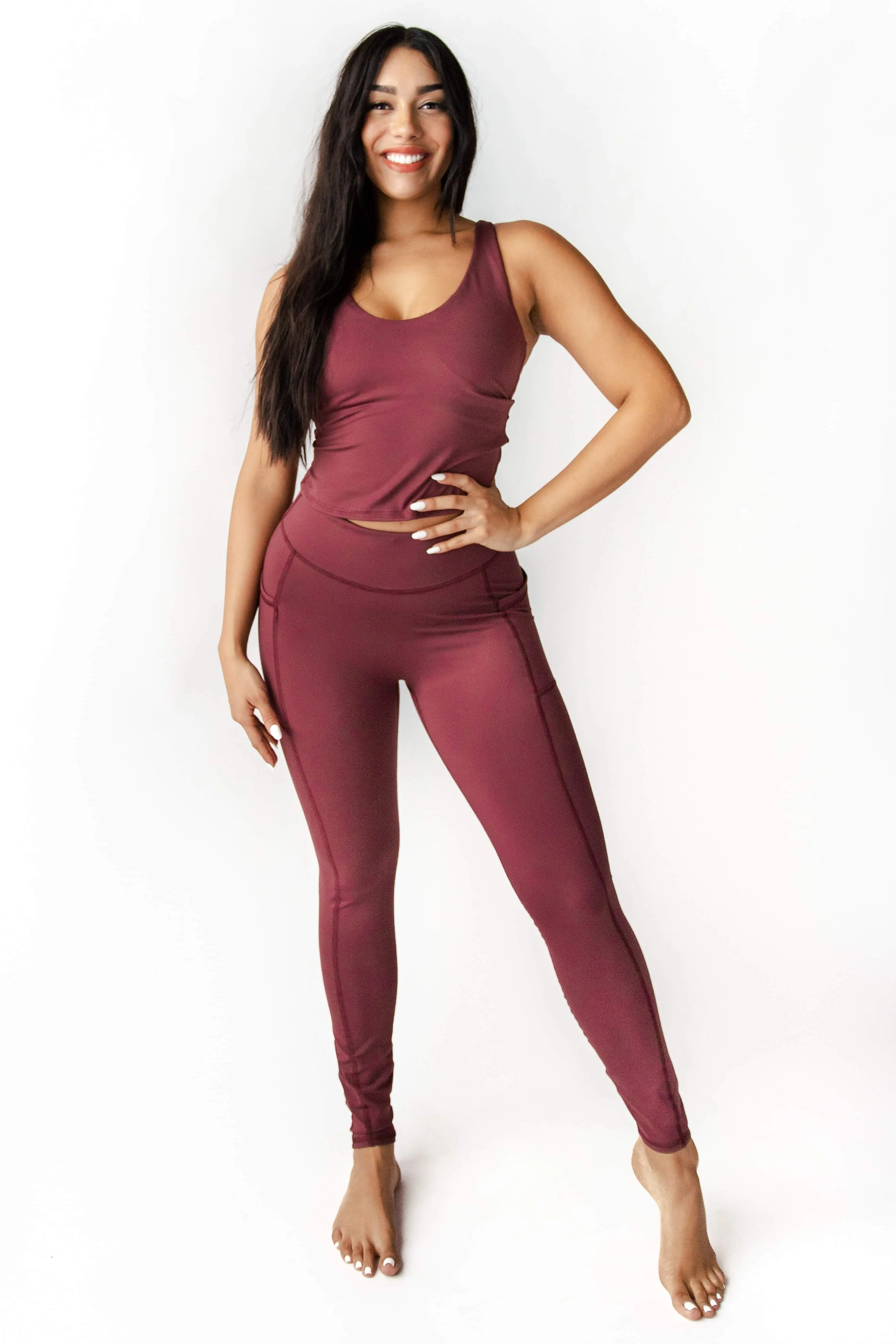 Non Stop Legging in Maroon by Yoga Democracy