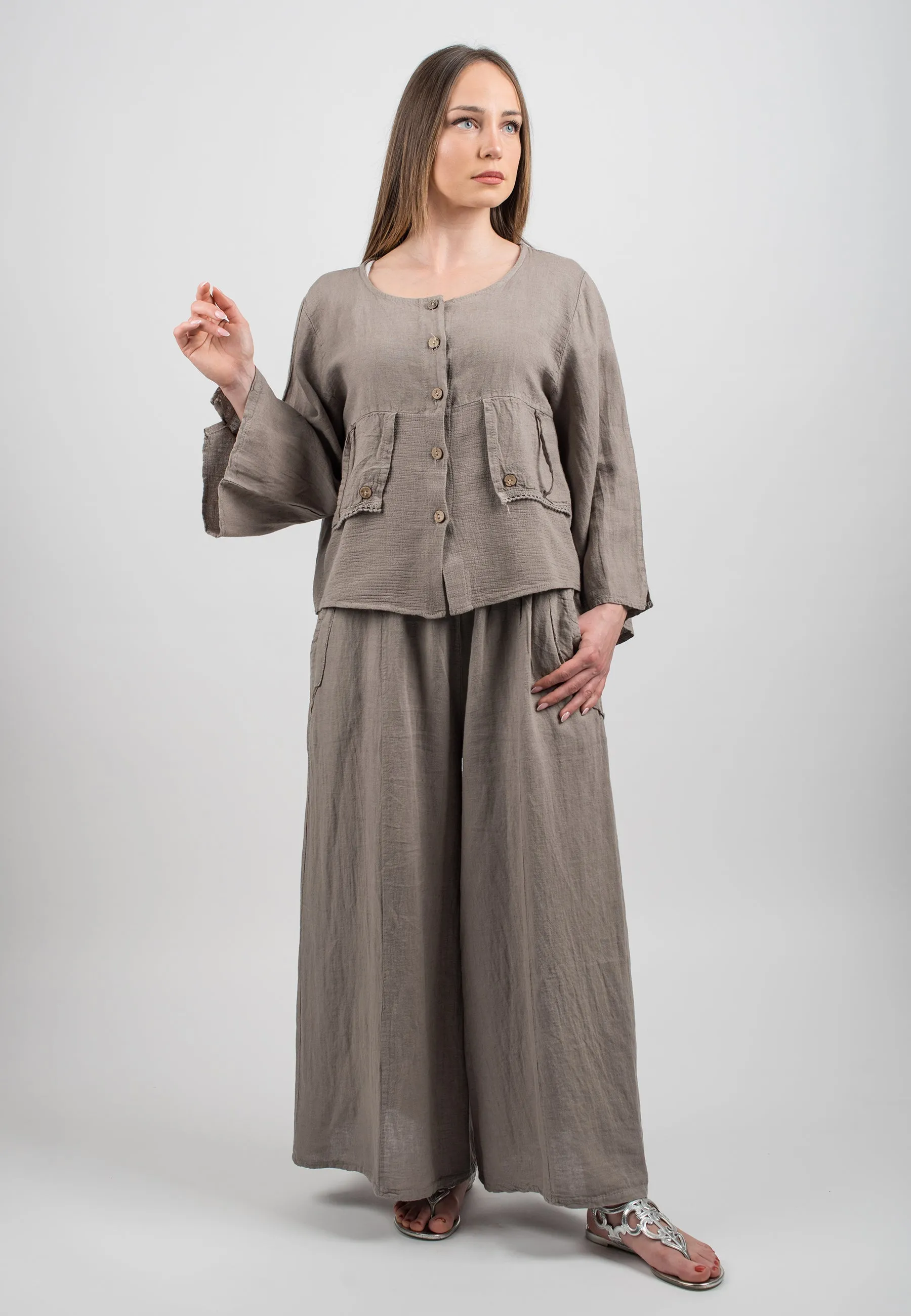 Palazzo trousers 100% linen