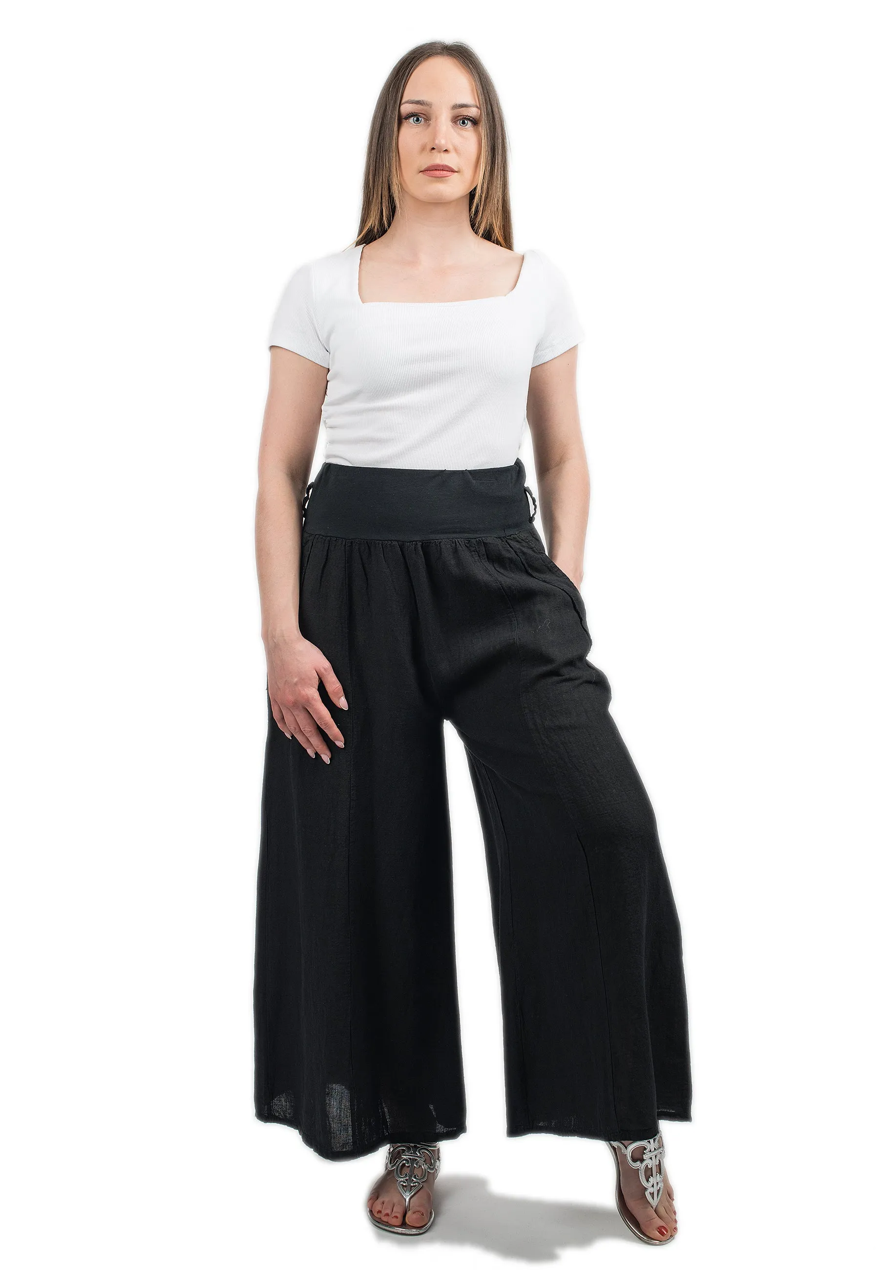 Palazzo trousers 100% linen