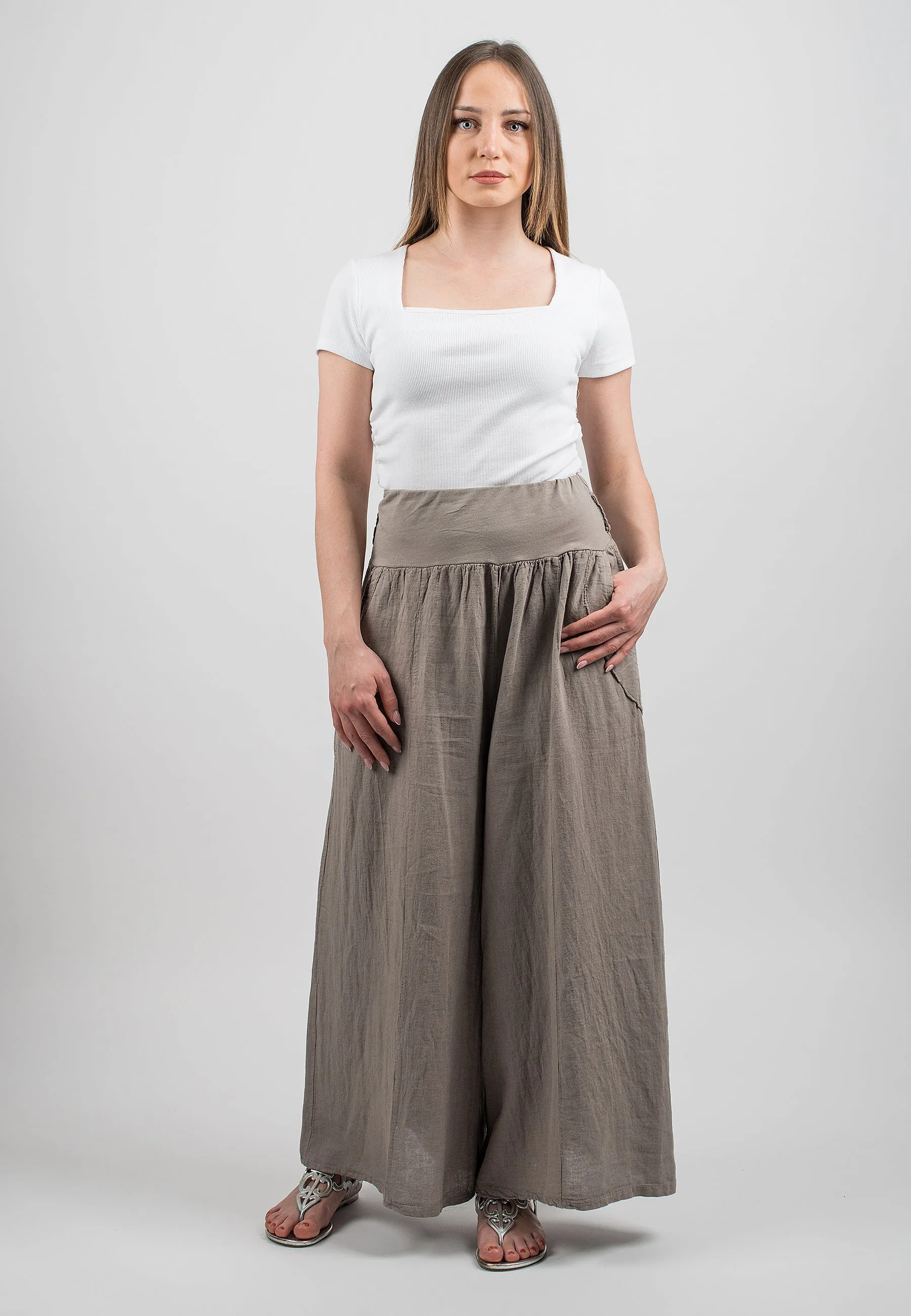 Palazzo trousers 100% linen