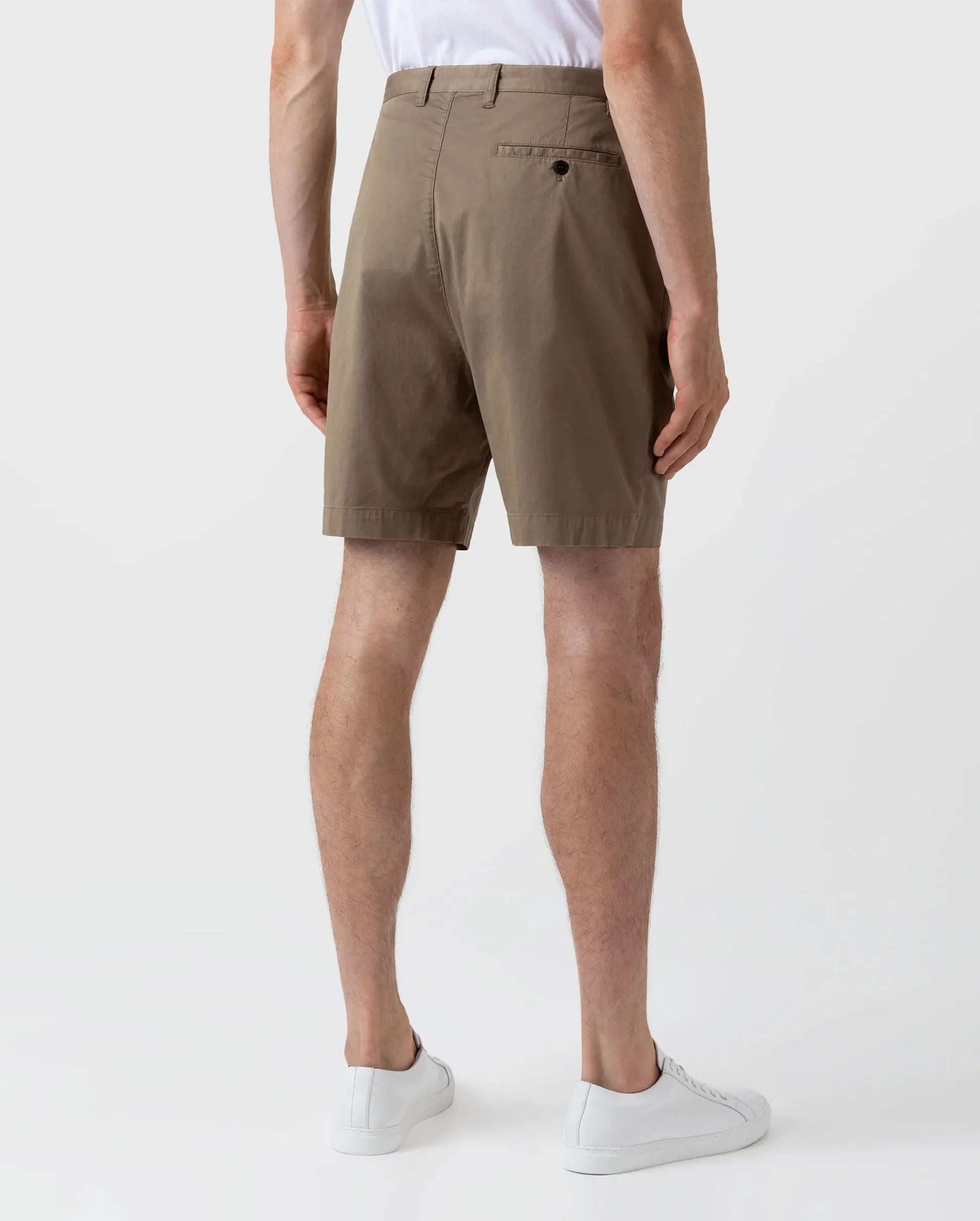 PLEATED TWILL SHORT / DARK STONE