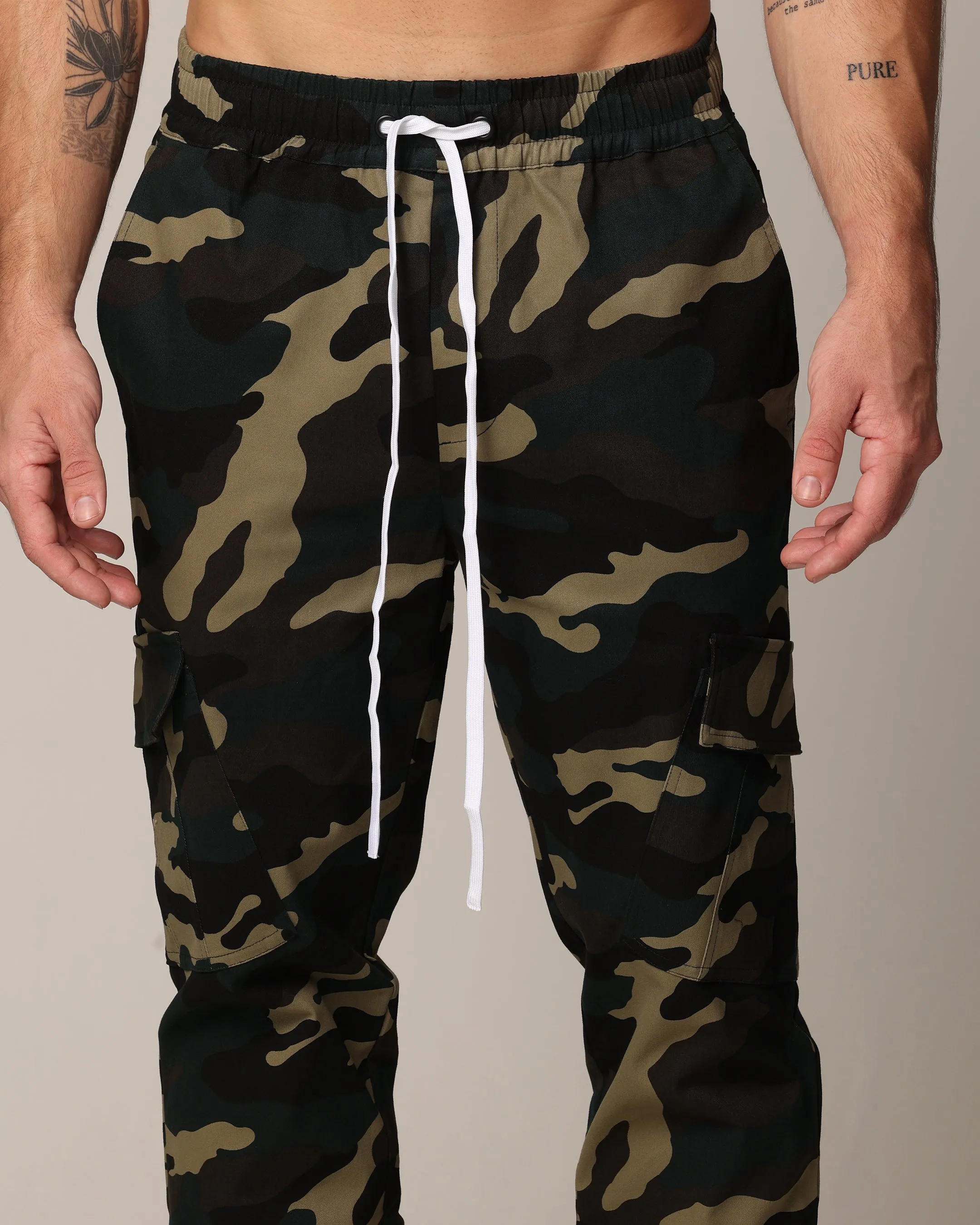 Saint Morta Tapered Cargo Pants Woodland Camo