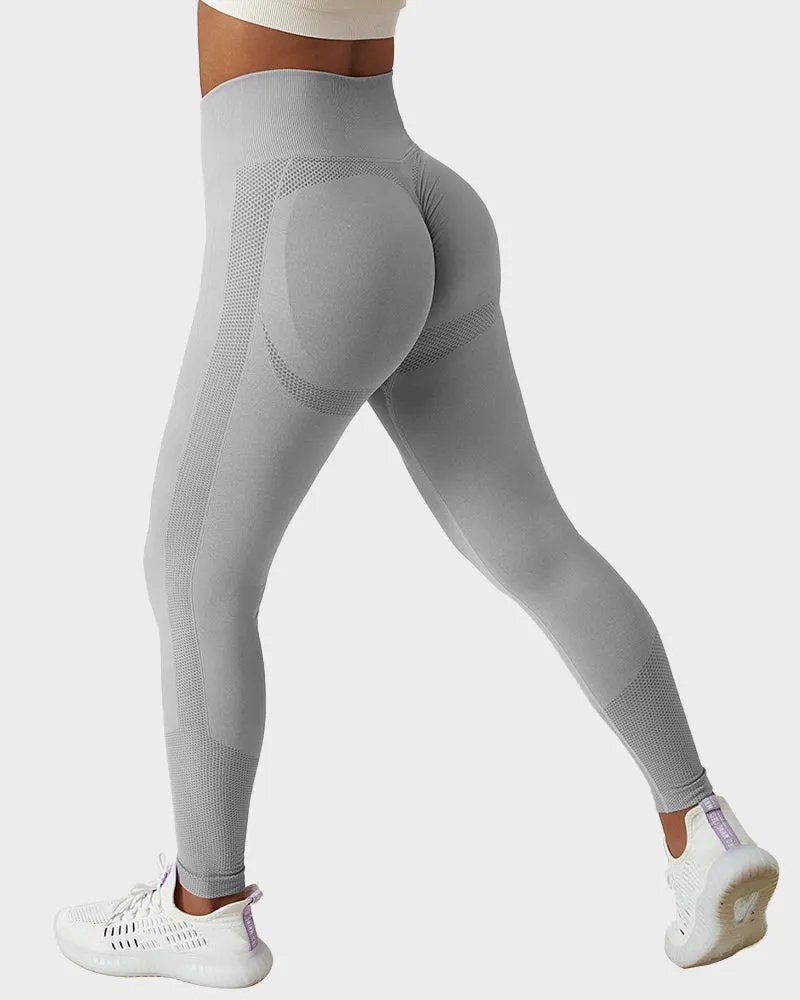 Seamless Knit Breathable Butt Lifting Fitness Leggings