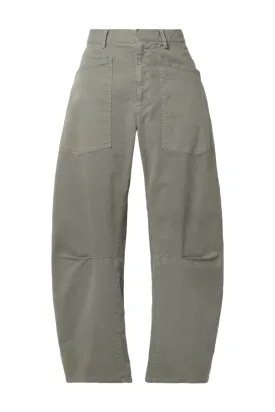 Shon Green Cotton-Blend Twill Tapered Pants