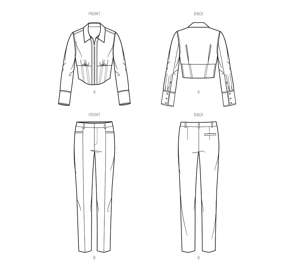 Simplicity Sewing Pattern 9855 Women's shirt and trousers