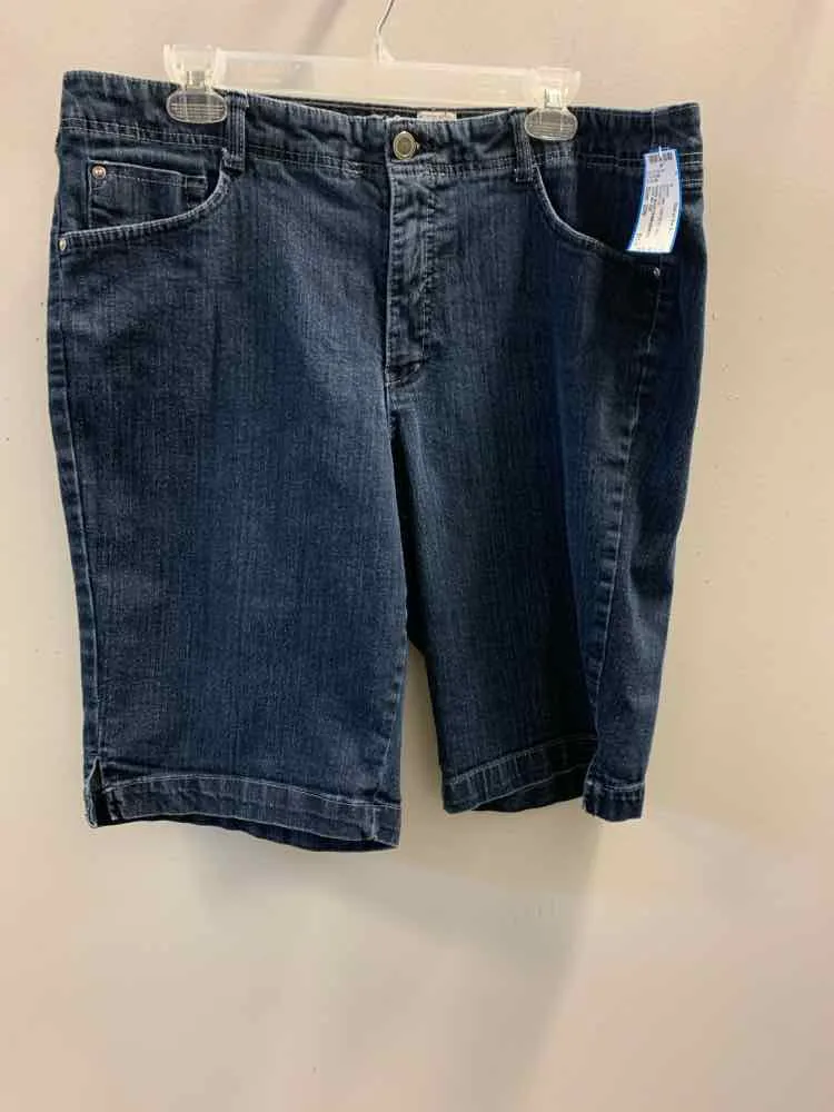 Size 20W JUST MY SIZE BOTTOMS DARK BLUE Denim BERMUDA Shorts