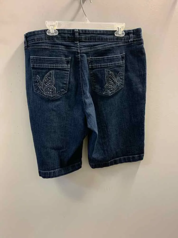 Size 20W JUST MY SIZE BOTTOMS DARK BLUE Denim BERMUDA Shorts