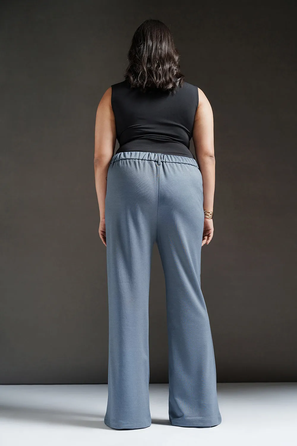 Stellar Grey Curve Bootcut Korean Pants